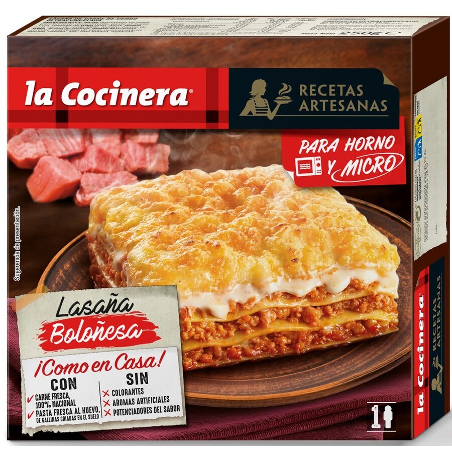 Lasaña boloñesa congelada LA COCINERA 250 g