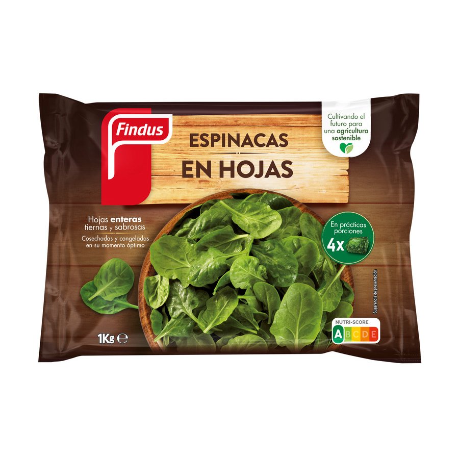 Espinaca hoja congelada FINDUS estuche 1 kg