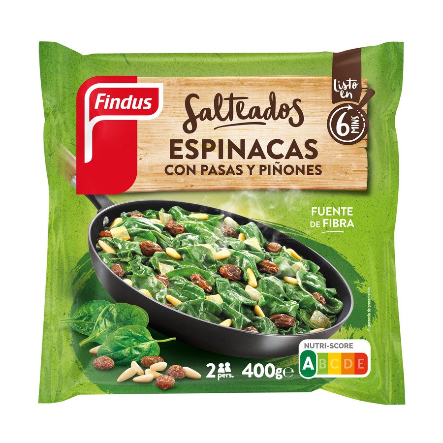 Espinacas con pasas y piñones Salto FINDUS 400 g