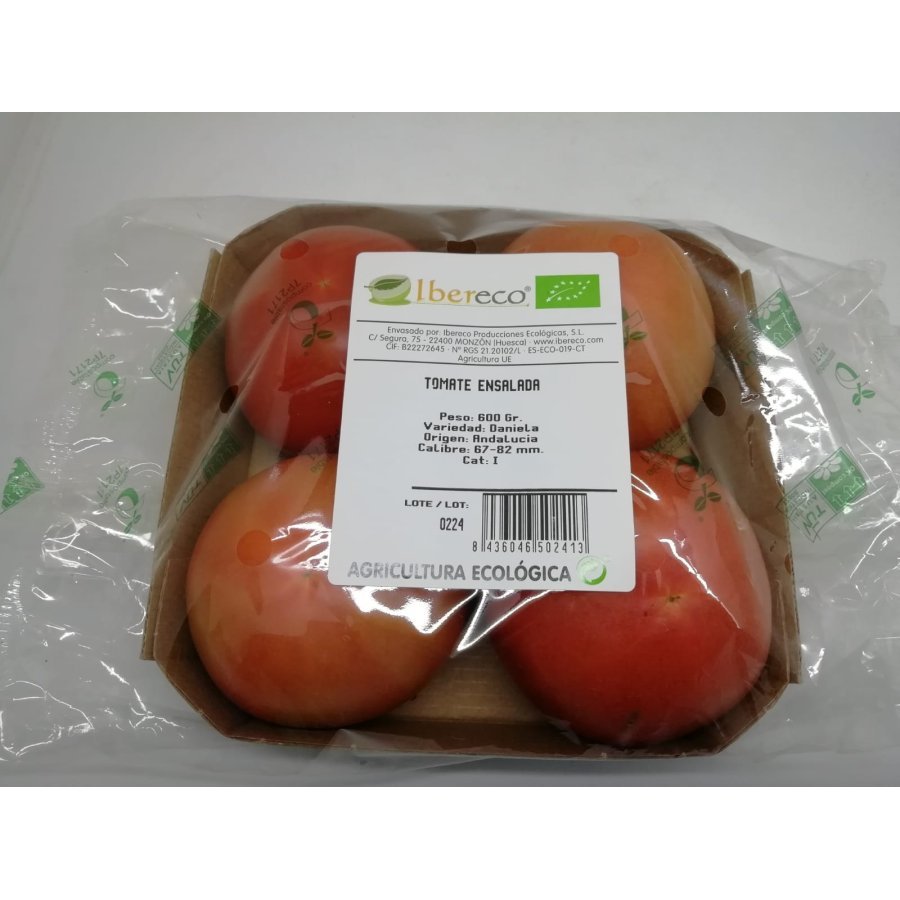Tomate ensalada ecológico (67mm+) bandeja 600 g