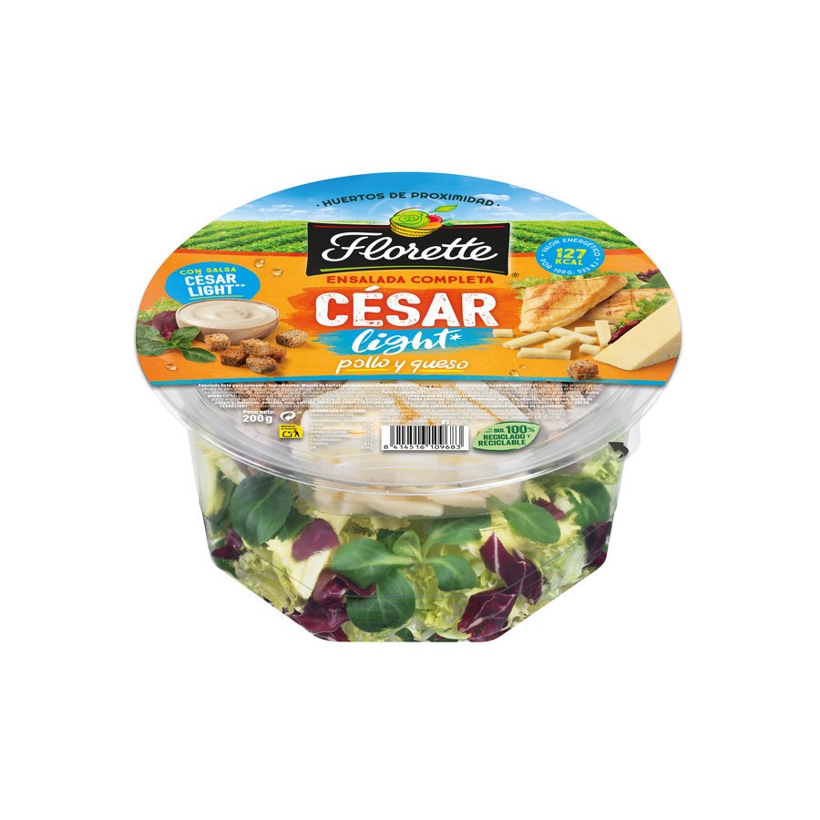 Ensalada completa césar light FLORETTE barqueta 200 g