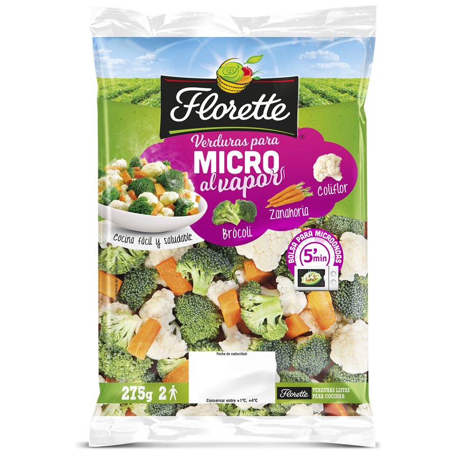 Brócoli/coliflor/zanahoria micro FLORETTE bolsa 275 g