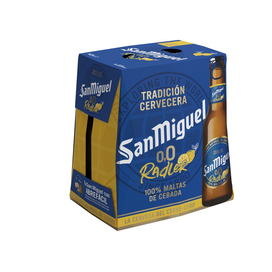 Cerveza SAN MIGUEL 0,0 Radler limón pack 6x25 cl