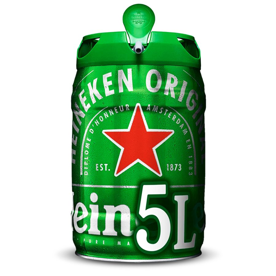 Cerveza holandesa HEINEKEN barril 5l