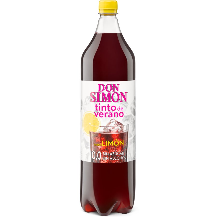 Tinto de verano DON SIMON limón sin alcohol sin azúcar botella 1,5 l