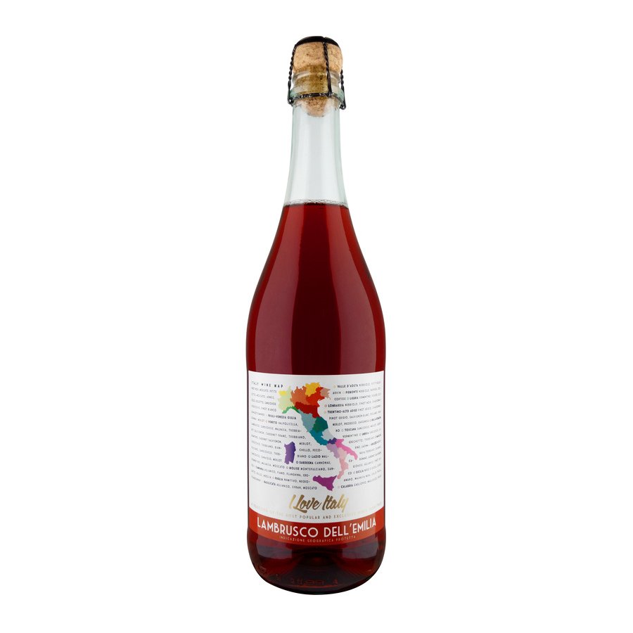 Vino Lambrusco rosato AMABILE botella 75 cl.