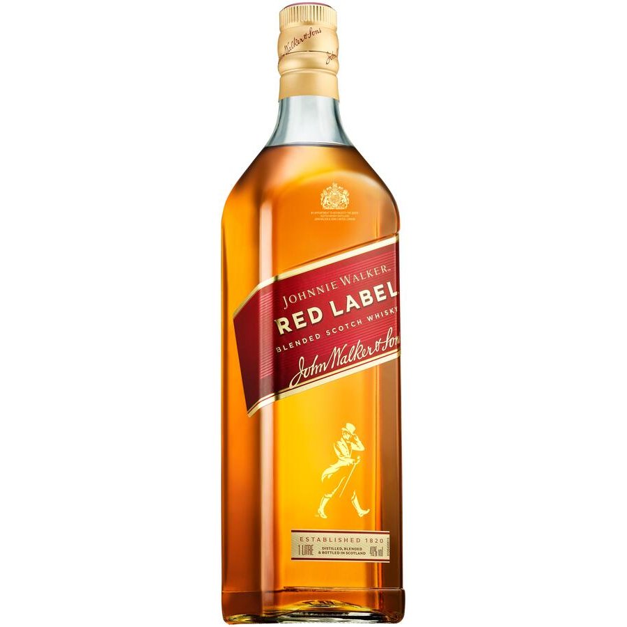 Whisky JOHNNIE WALKER etiqueta roja botella 1 l