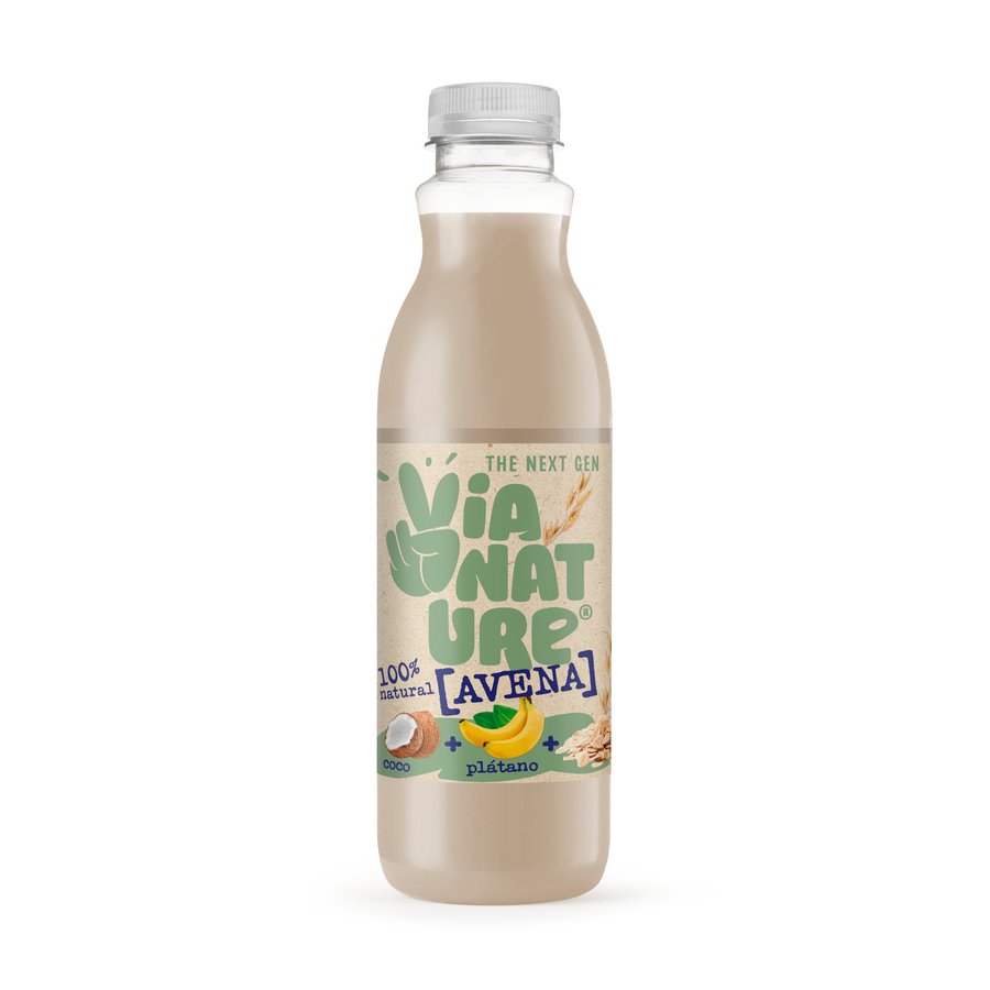 Bebida de zumo VIA NATURE avena-plátano-coco botella 750 ml