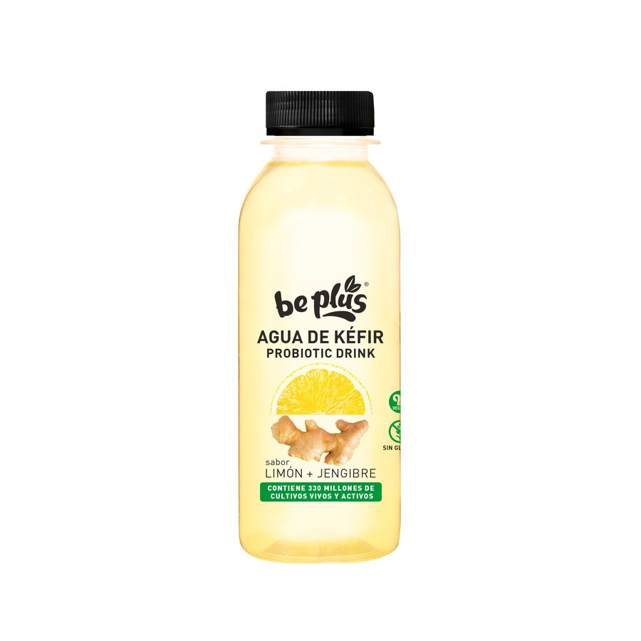 Agua kefir refrigerada BEPLUS limón jengibre 33 cl