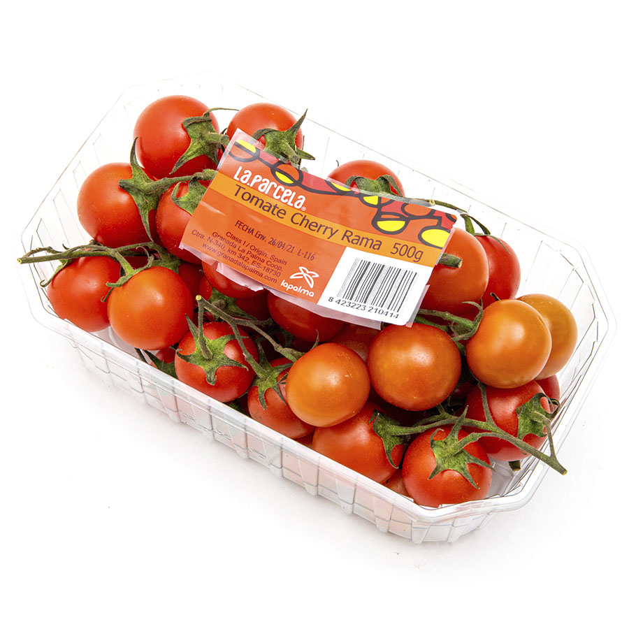 Tomate cherry rama 1ª color 3/7 (25/35mm) bandeja 500 g